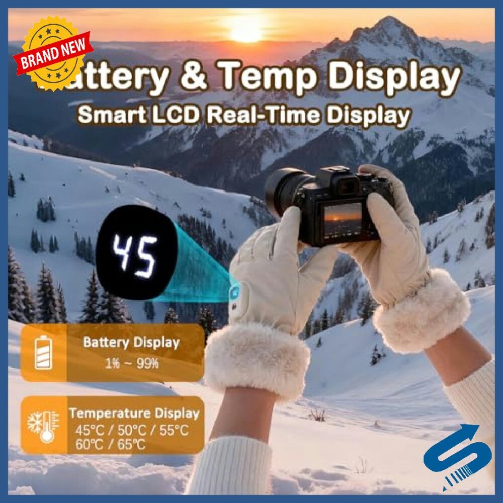 Rechargeable Heated Gloves Medium Touchscreen Pal… - image 4